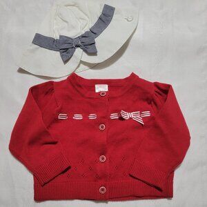 Gymboree Venice Sweetie NWOT 3-6 month sweater & NWT 0-3 month Hat set. Mixed Bi